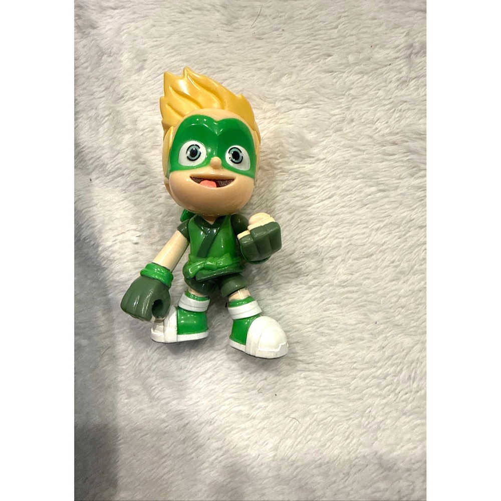 Ninja Kidz Action Figure Green Suit Blonde Hair 3.25 Inch Toy